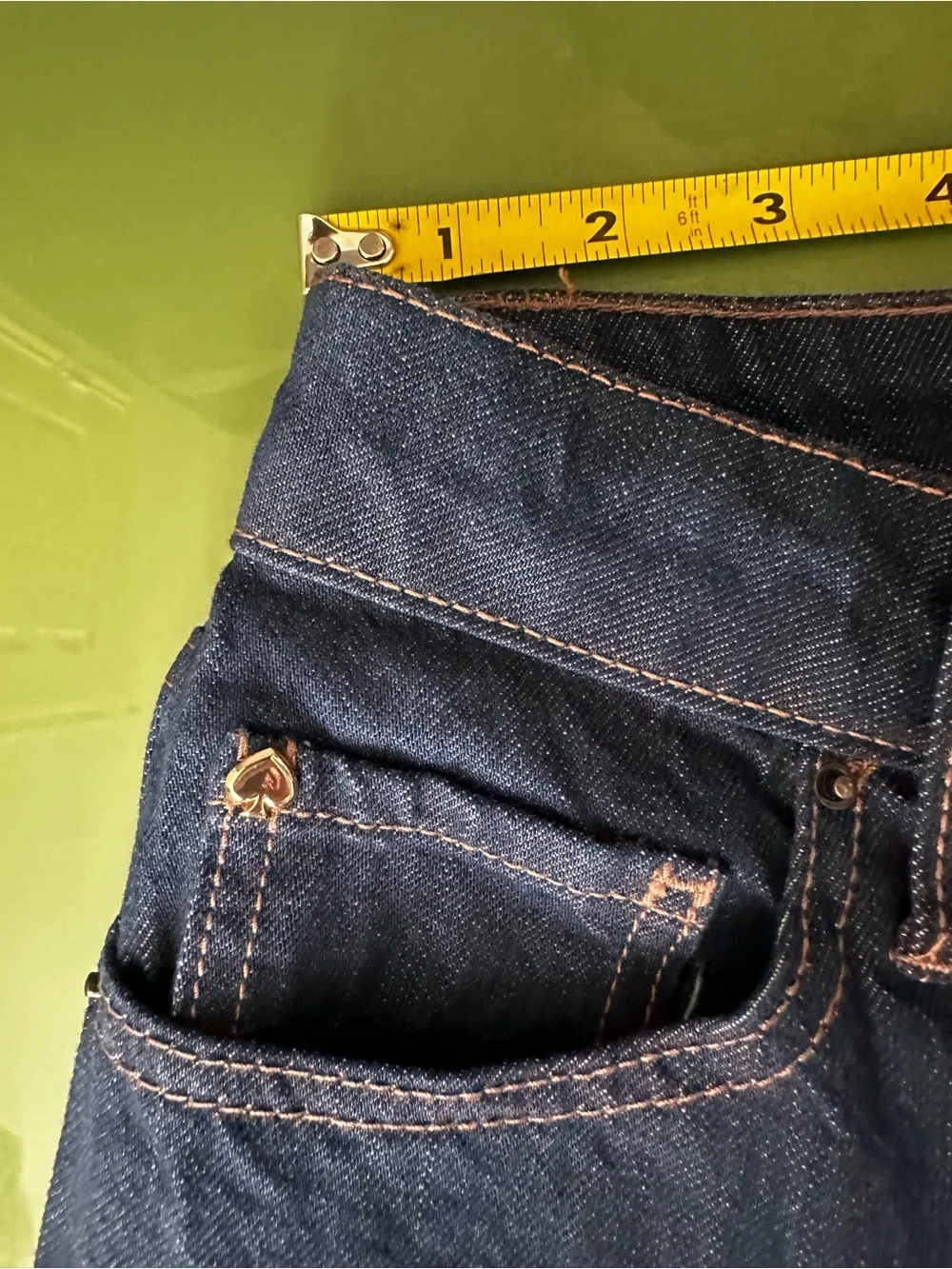 kate spade Blue Denim High-Rise Straight Leg CuffedJeans size 2